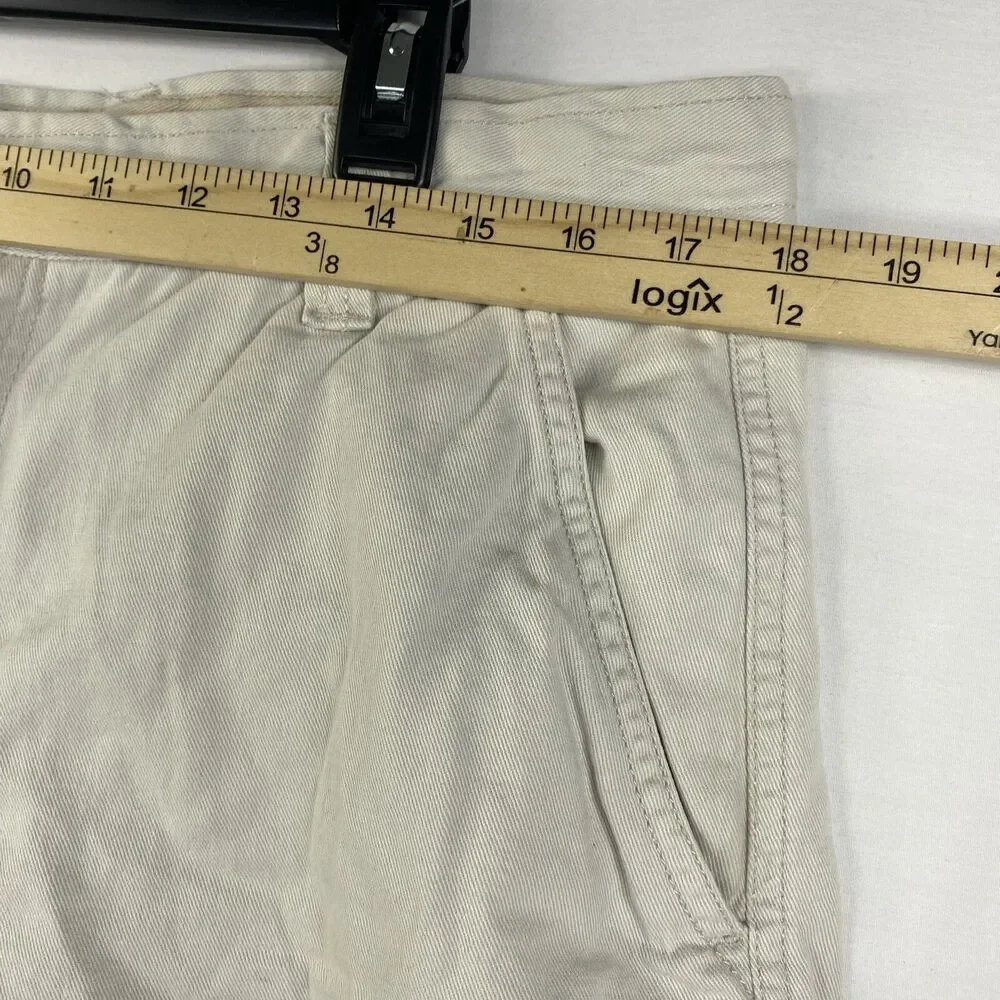 Izod Saltwater Mens Chino Shorts Size 36 Cotton Khaki Light Tan Golfing Preppy
